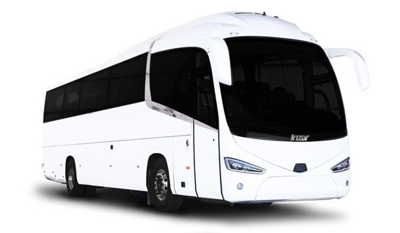 Las Vegas Charter Bus Rental White Exterior of Vehicle